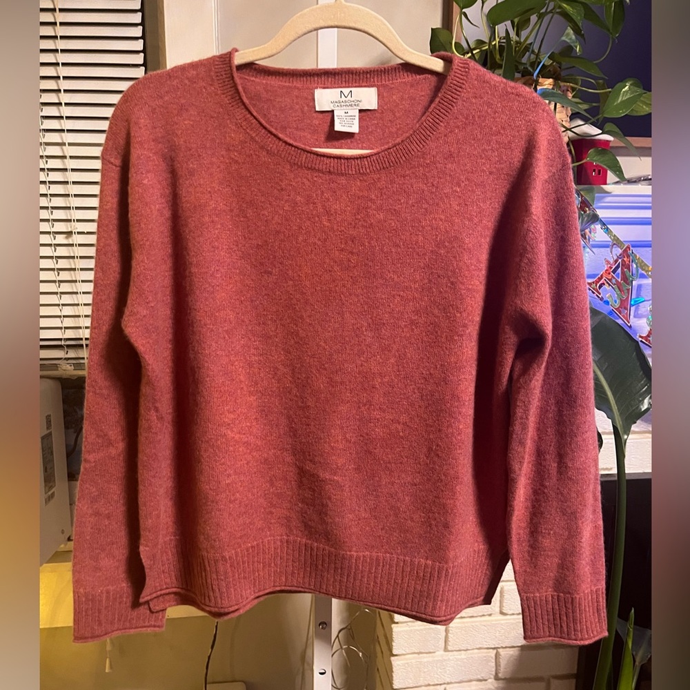 Magaschoni Cashmere Crewneck Sweater Dusty Rose Size M - Picture 7 of 8